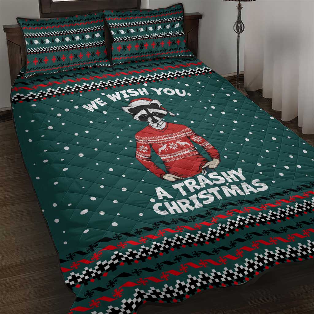 A Trashy Christmas Quilt Bed Set Xmas Holiday Patterns - Wonder Print Shop