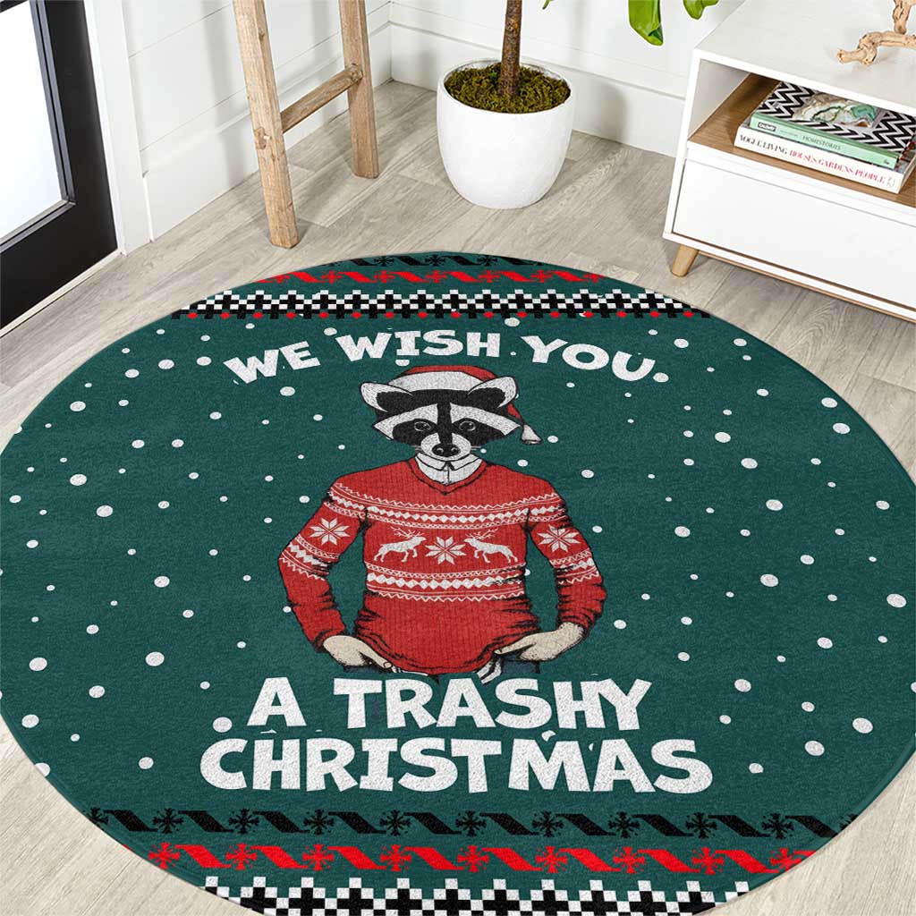 A Trashy Christmas Round Carpet Xmas Holiday Patterns - Wonder Print Shop