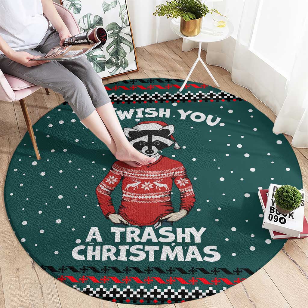 A Trashy Christmas Round Carpet Xmas Holiday Patterns - Wonder Print Shop