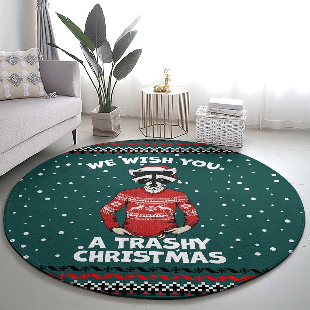 A Trashy Christmas Round Carpet Xmas Holiday Patterns - Wonder Print Shop