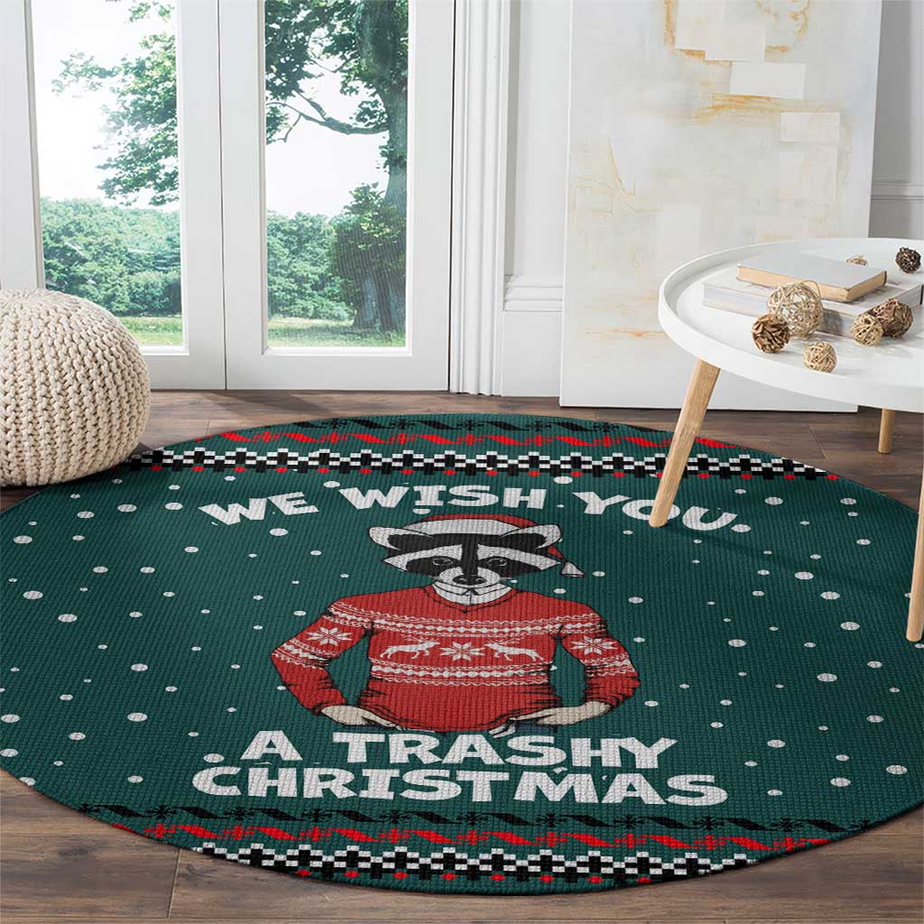 A Trashy Christmas Round Carpet Xmas Holiday Patterns - Wonder Print Shop