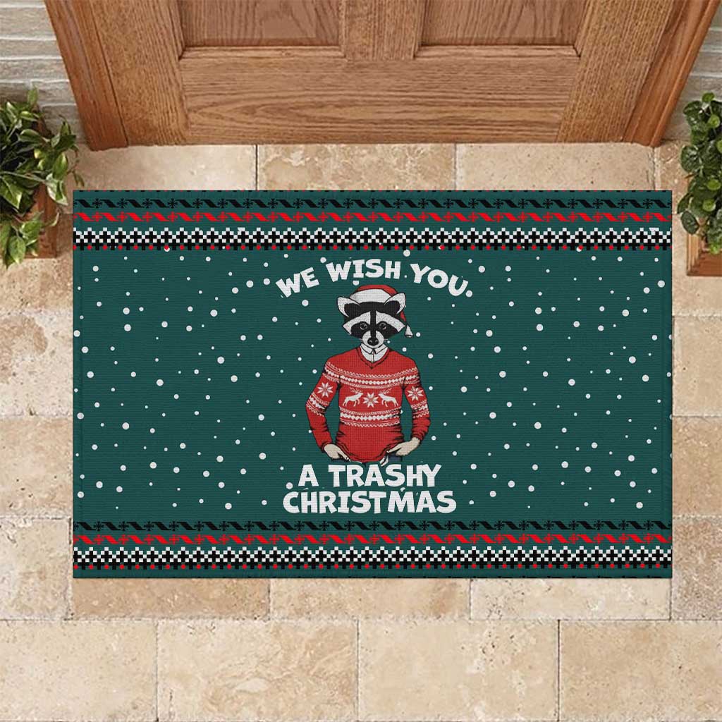 A Trashy Christmas Rubber Doormat Xmas Holiday Patterns - Wonder Print Shop