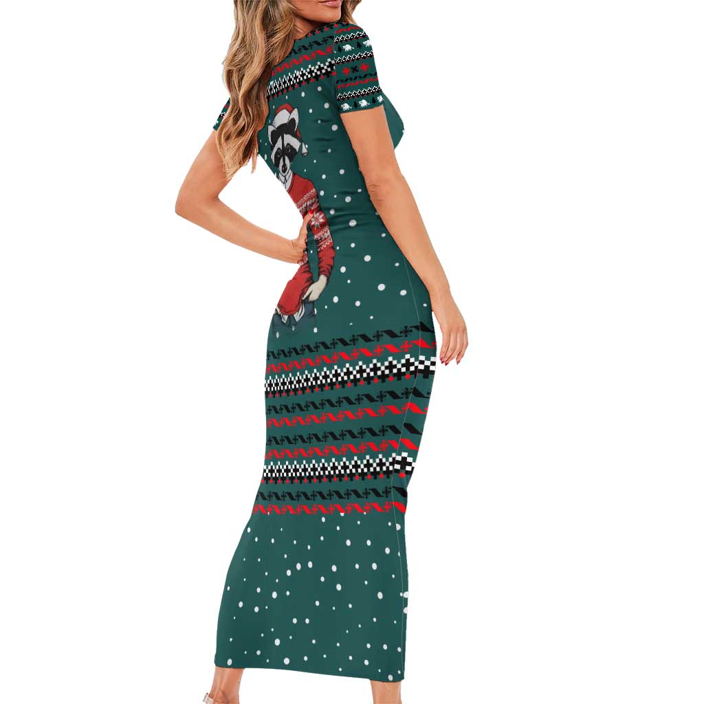 A Trashy Christmas Short Sleeve Bodycon Dress Xmas Holiday Patterns - Wonder Print Shop