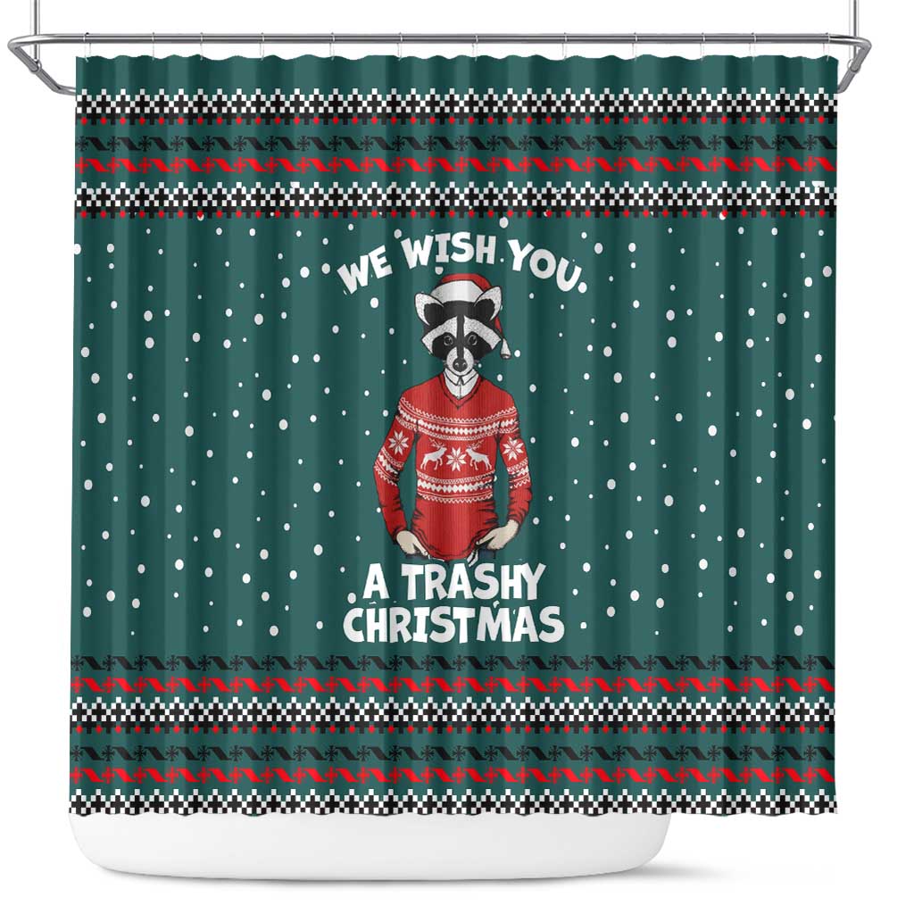 A Trashy Christmas Shower Curtain Xmas Holiday Patterns - Wonder Print Shop