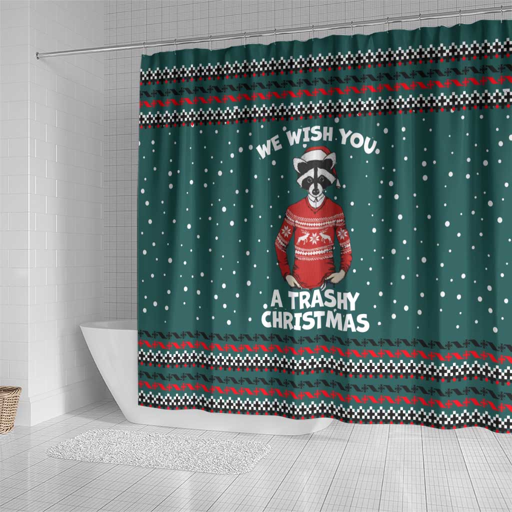 A Trashy Christmas Shower Curtain Xmas Holiday Patterns - Wonder Print Shop
