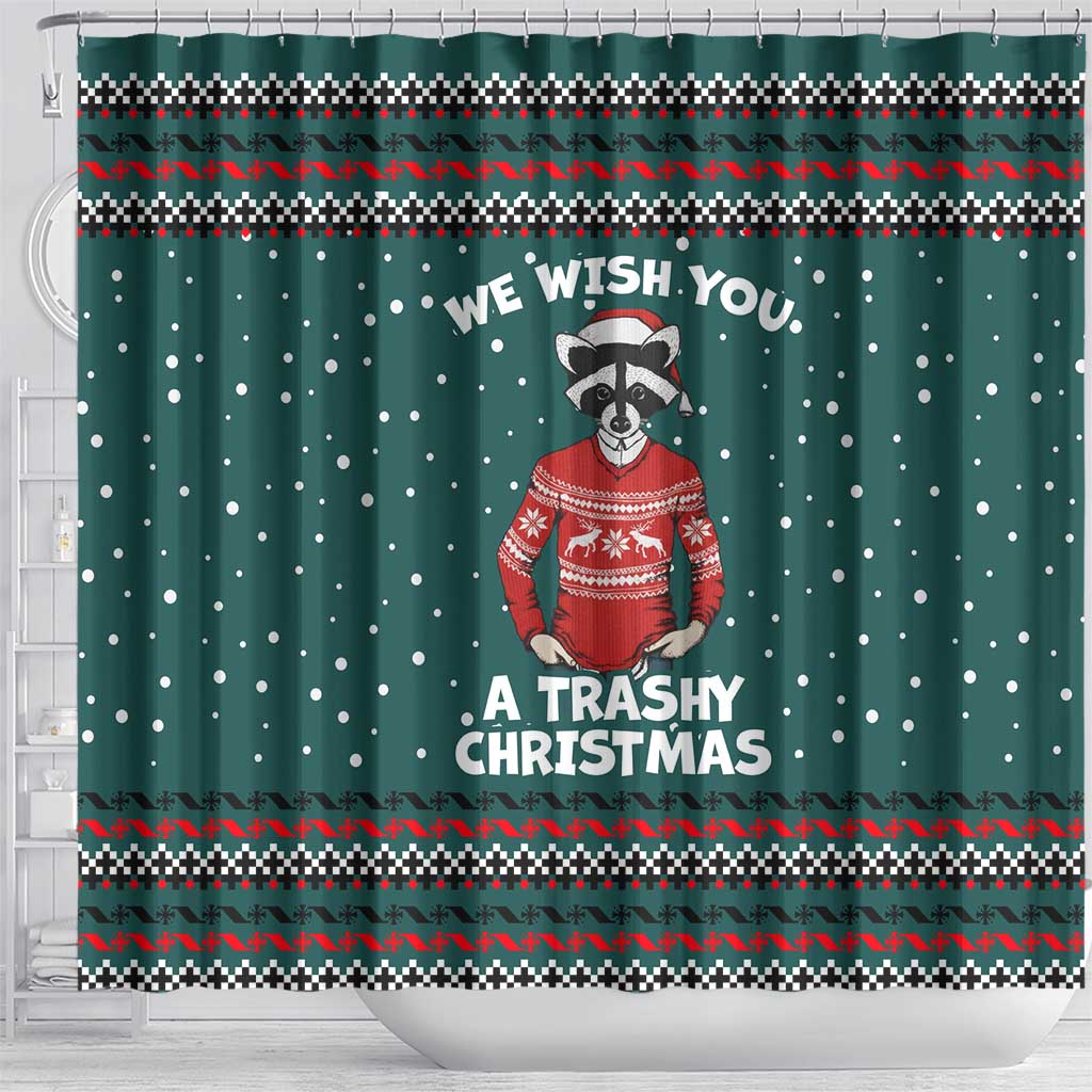 A Trashy Christmas Shower Curtain Xmas Holiday Patterns - Wonder Print Shop