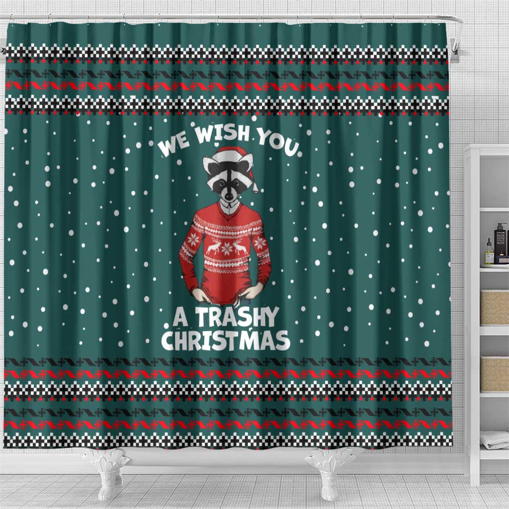 A Trashy Christmas Shower Curtain Xmas Holiday Patterns - Wonder Print Shop
