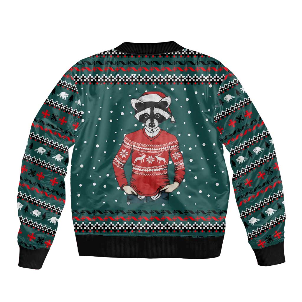 A Trashy Christmas Sleeve Zip Bomber Jacket Xmas Holiday Patterns - Wonder Print Shop