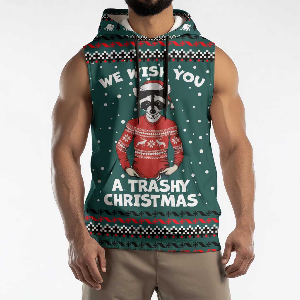A Trashy Christmas Sleeveless Hoodie Xmas Holiday Patterns - Wonder Print Shop