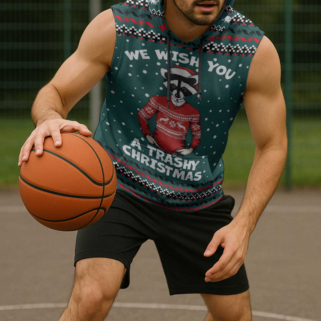 A Trashy Christmas Sleeveless Hoodie Xmas Holiday Patterns - Wonder Print Shop