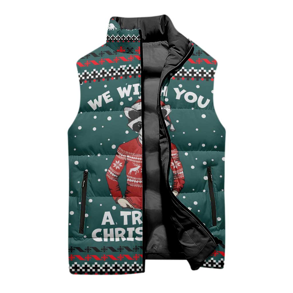 A Trashy Christmas Sleeveless Puffer Jacket Xmas Holiday Patterns - Wonder Print Shop