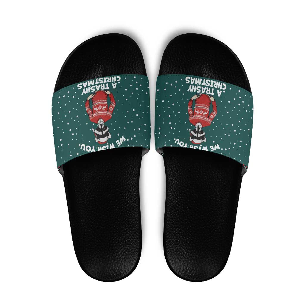 A Trashy Christmas Slide Sandals Xmas Holiday Patterns - Wonder Print Shop