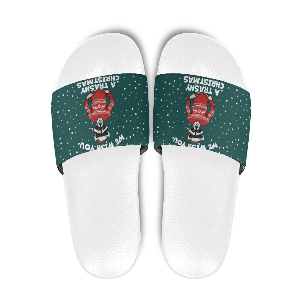 A Trashy Christmas Slide Sandals Xmas Holiday Patterns - Wonder Print Shop