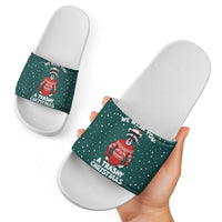 A Trashy Christmas Slide Sandals Xmas Holiday Patterns - Wonder Print Shop