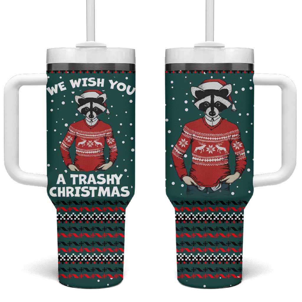 A Trashy Christmas Tumbler With Handle Xmas Holiday Patterns - Wonder Print Shop