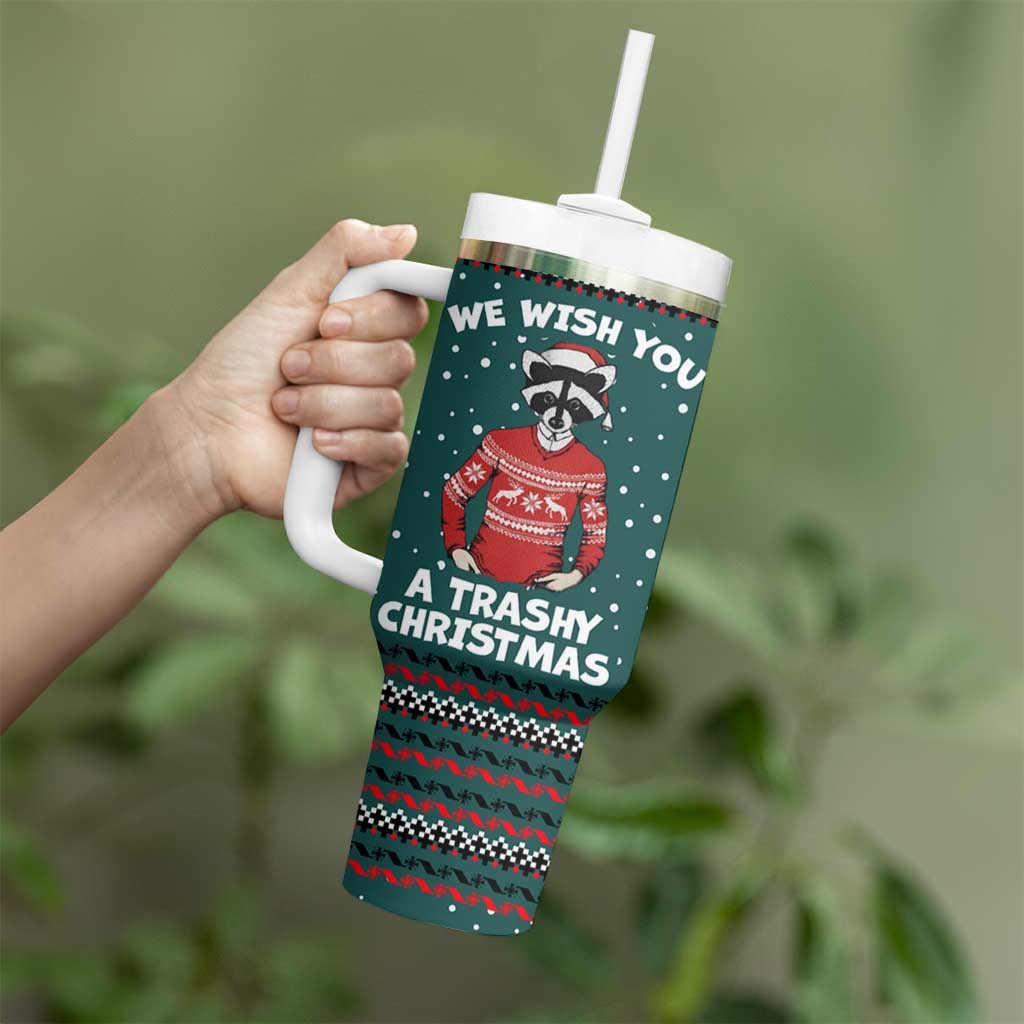 A Trashy Christmas Tumbler With Handle Xmas Holiday Patterns - Wonder Print Shop