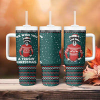 A Trashy Christmas Tumbler With Handle Xmas Holiday Patterns - Wonder Print Shop