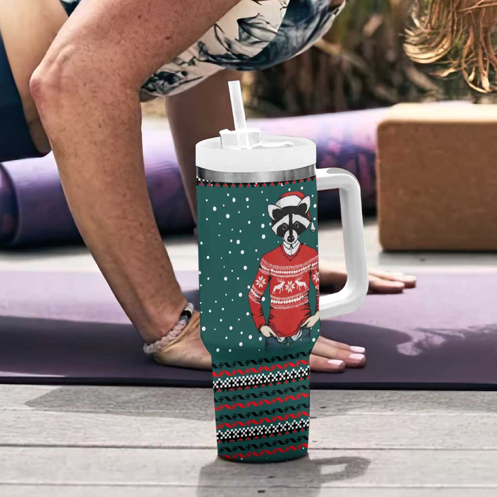 A Trashy Christmas Tumbler With Handle Xmas Holiday Patterns - Wonder Print Shop