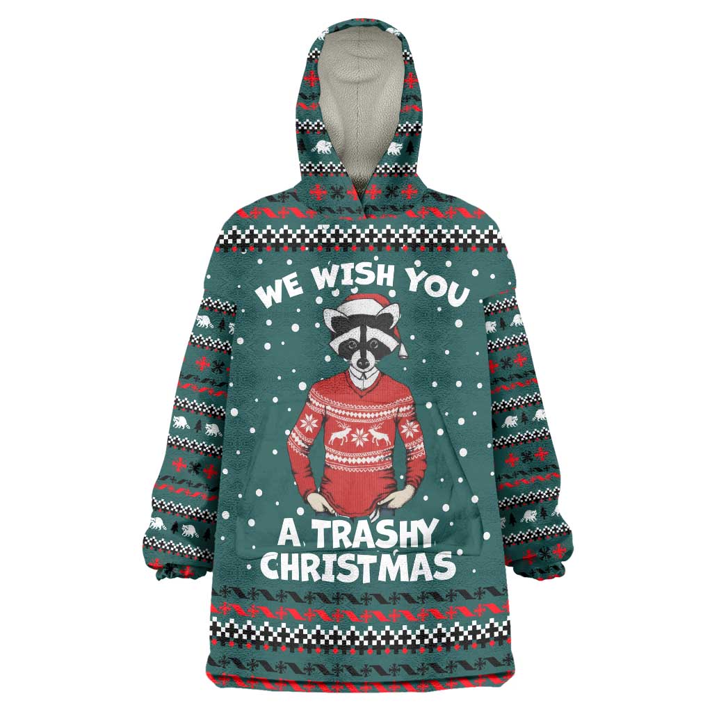 A Trashy Christmas Wearable Blanket Hoodie Xmas Holiday Patterns - Wonder Print Shop
