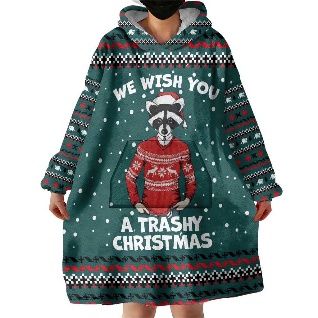 A Trashy Christmas Wearable Blanket Hoodie Xmas Holiday Patterns - Wonder Print Shop