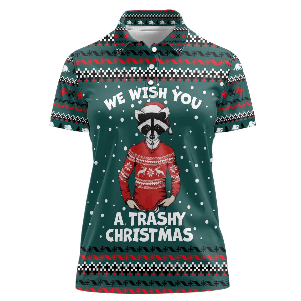 A Trashy Christmas Women Polo Shirt Xmas Holiday Patterns - Wonder Print Shop