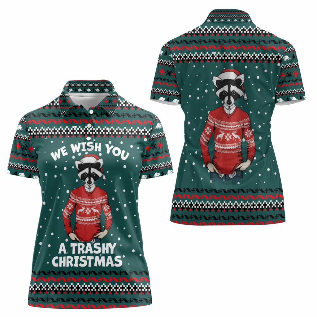 A Trashy Christmas Women Polo Shirt Xmas Holiday Patterns - Wonder Print Shop