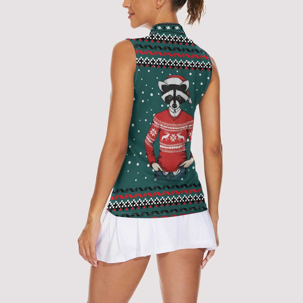 A Trashy Christmas Women Sleeveless Polo Shirt Xmas Holiday Patterns - Wonder Print Shop