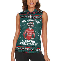 A Trashy Christmas Women Sleeveless Polo Shirt Xmas Holiday Patterns - Wonder Print Shop
