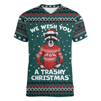 A Trashy Christmas Women V-Neck T-Shirt Xmas Holiday Patterns - Wonder Print Shop