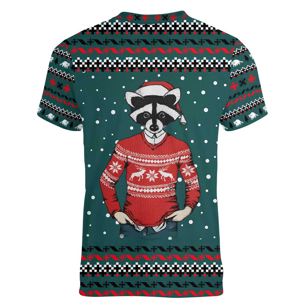 A Trashy Christmas Women V-Neck T-Shirt Xmas Holiday Patterns - Wonder Print Shop