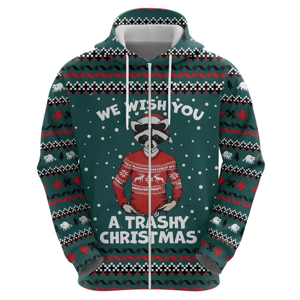 A Trashy Christmas Zip Hoodie Xmas Holiday Patterns - Wonder Print Shop