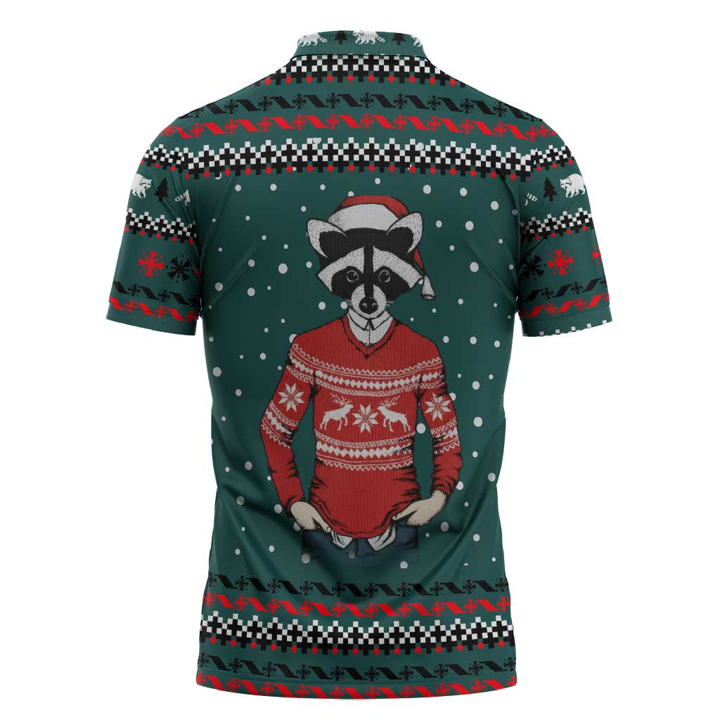 A Trashy Christmas Zipper Polo Shirt Xmas Holiday Patterns - Wonder Print Shop