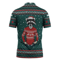 A Trashy Christmas Zipper Polo Shirt Xmas Holiday Patterns - Wonder Print Shop