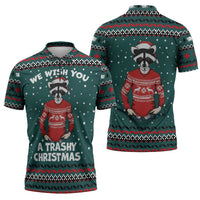 A Trashy Christmas Zipper Polo Shirt Xmas Holiday Patterns - Wonder Print Shop