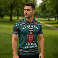 A Trashy Christmas Zipper Polo Shirt Xmas Holiday Patterns - Wonder Print Shop