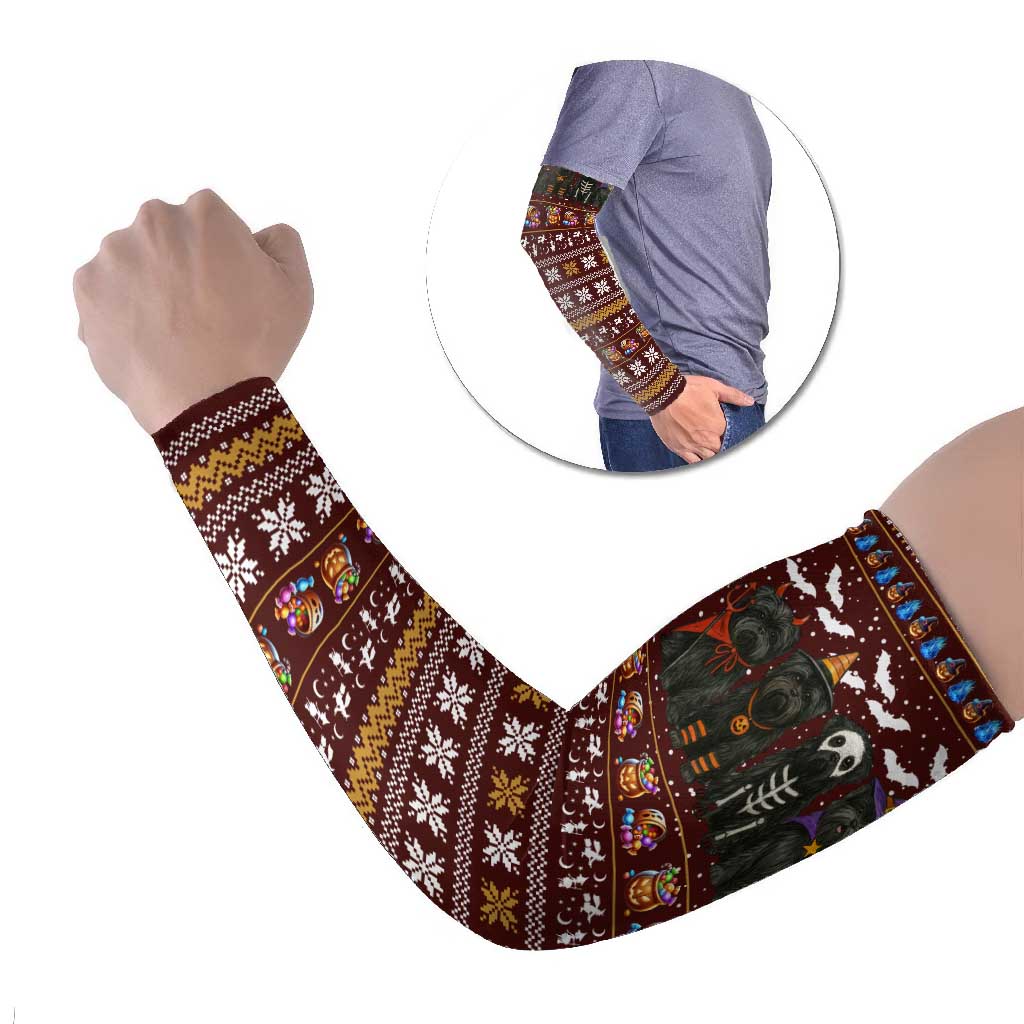 Affenpinscher Dog Halloween Christmas Arm Sleeves Xmas Holiday Patterns - Wonder Print Shop