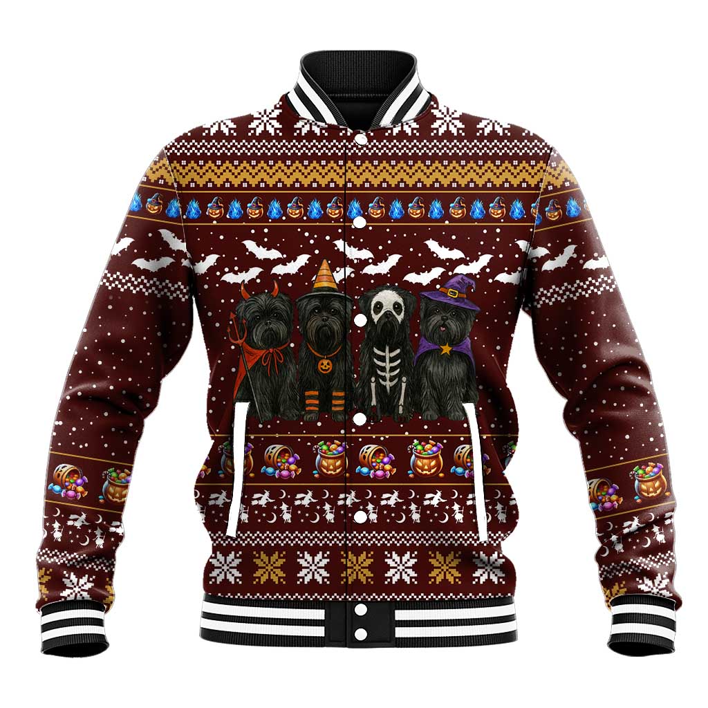 Affenpinscher Dog Halloween Christmas Baseball Jacket Xmas Holiday Patterns - Wonder Print Shop