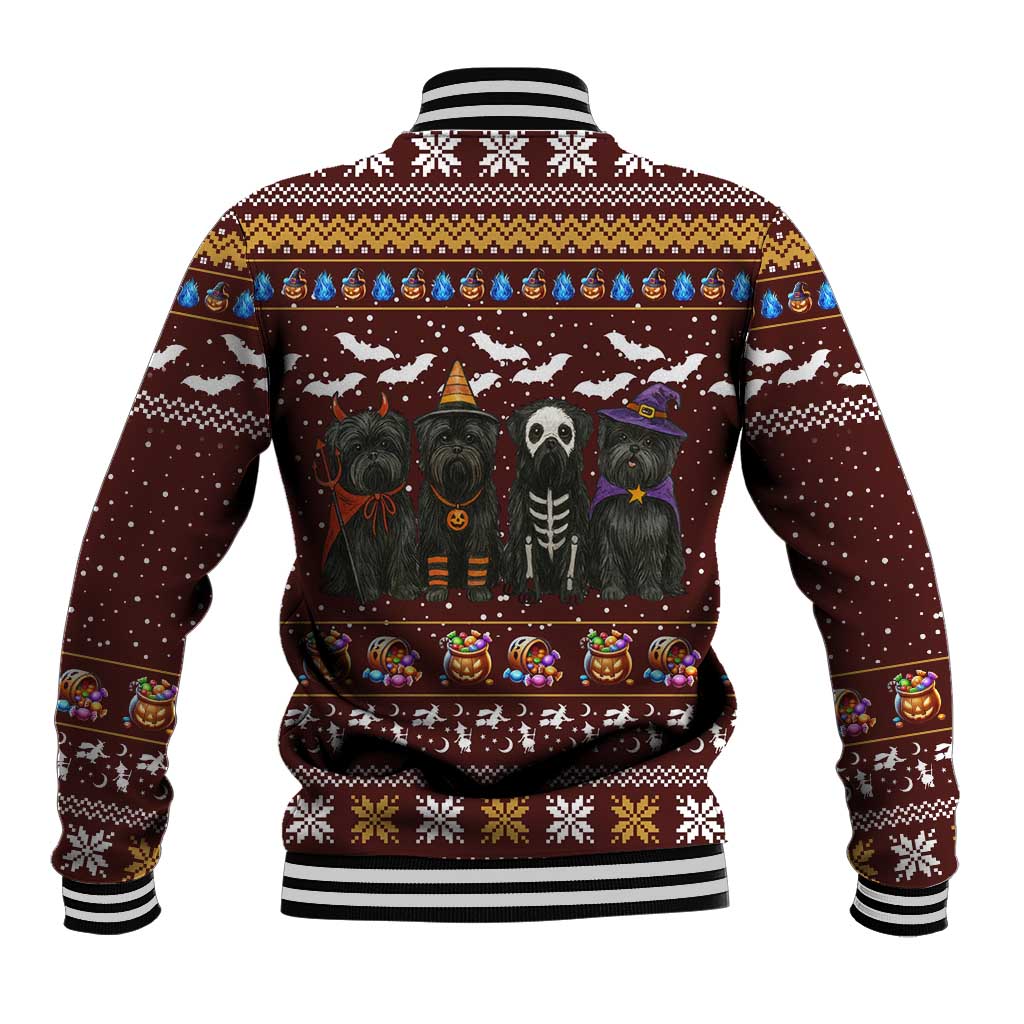 Affenpinscher Dog Halloween Christmas Baseball Jacket Xmas Holiday Patterns - Wonder Print Shop