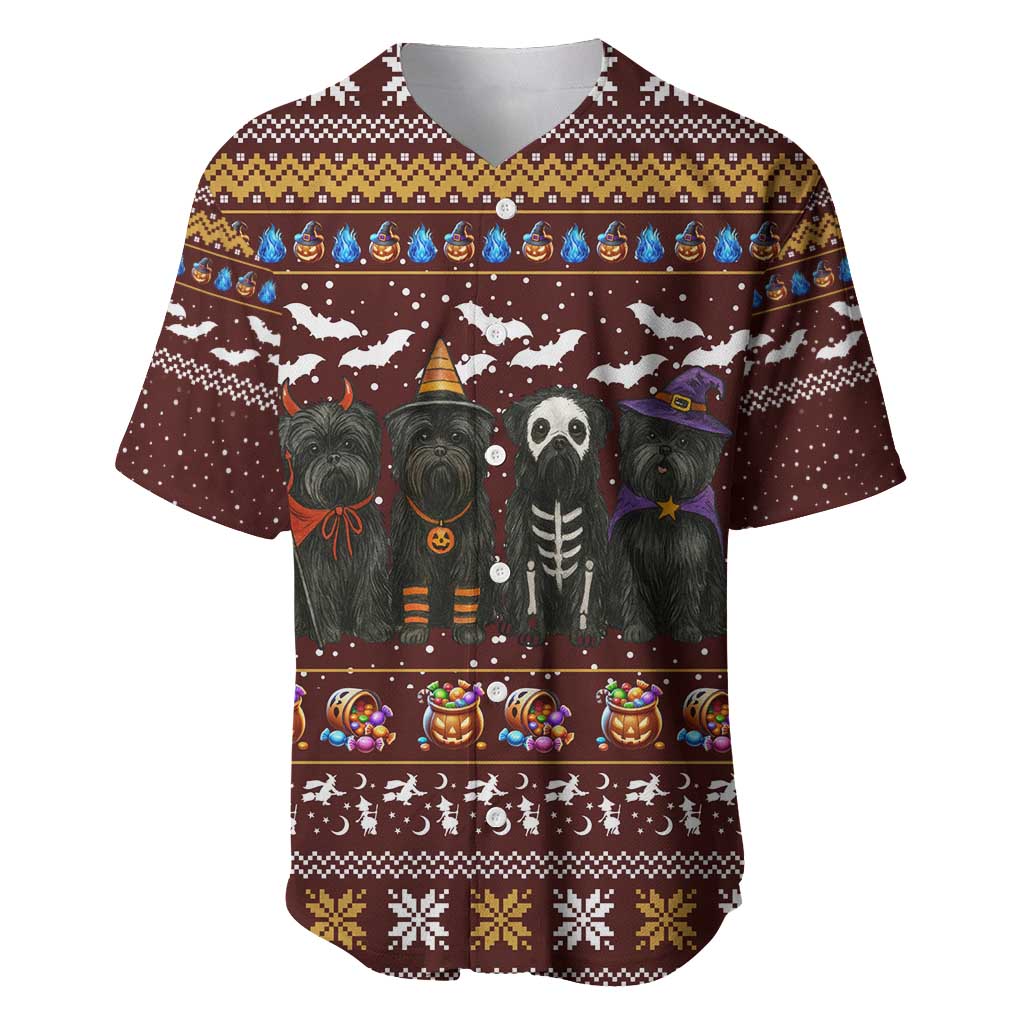 Affenpinscher Dog Halloween Christmas Baseball Jersey Xmas Holiday Patterns - Wonder Print Shop
