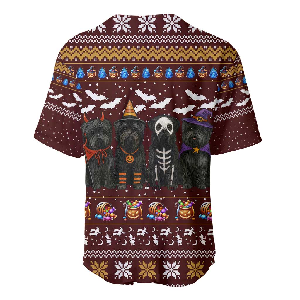 Affenpinscher Dog Halloween Christmas Baseball Jersey Xmas Holiday Patterns - Wonder Print Shop