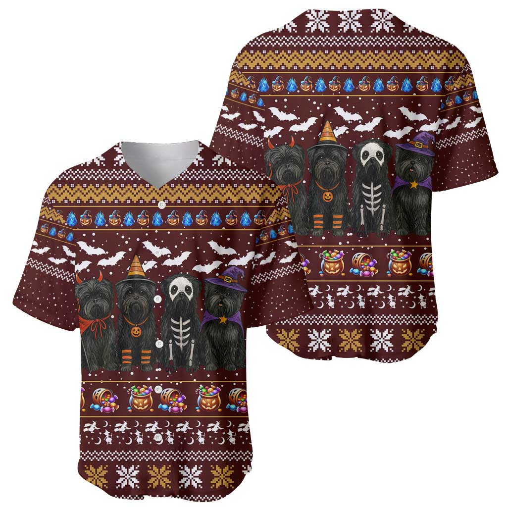 Affenpinscher Dog Halloween Christmas Baseball Jersey Xmas Holiday Patterns - Wonder Print Shop