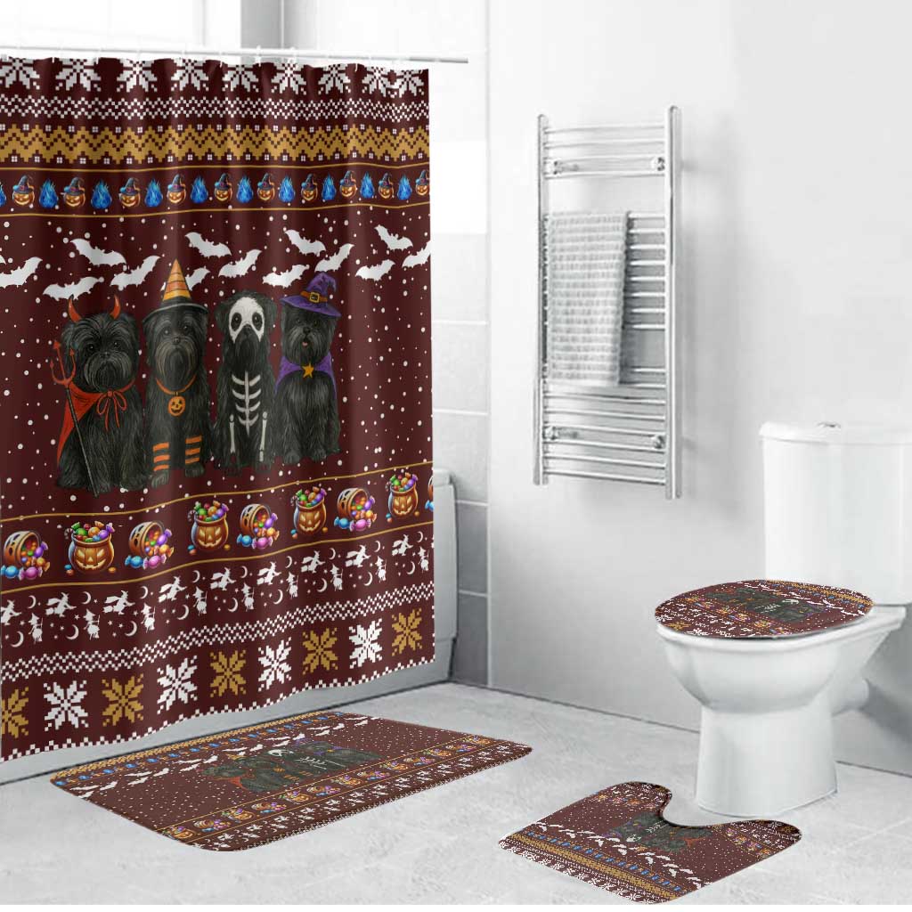 Affenpinscher Dog Halloween Christmas Bathroom Set Xmas Holiday Patterns - Wonder Print Shop