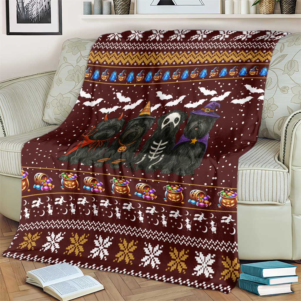 Affenpinscher Dog Halloween Christmas Blanket Xmas Holiday Patterns - Wonder Print Shop