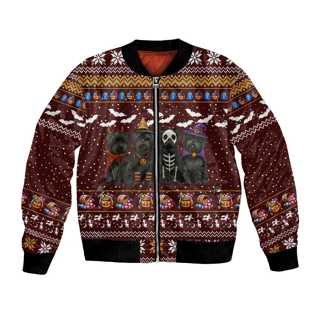 Affenpinscher Dog Halloween Christmas Bomber Jacket Xmas Holiday Patterns - Wonder Print Shop