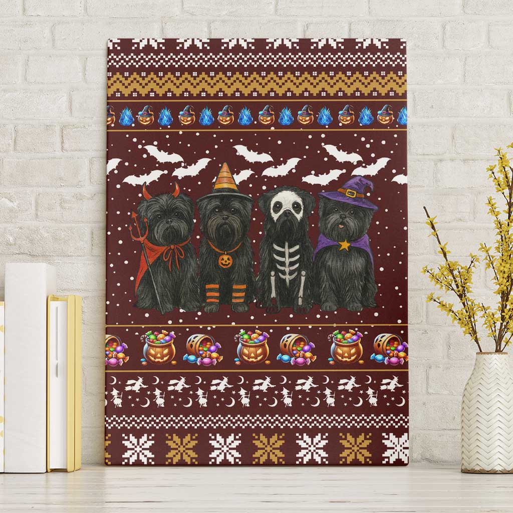 Affenpinscher Dog Halloween Christmas Canvas Wall Art Xmas Holiday Patterns - Wonder Print Shop