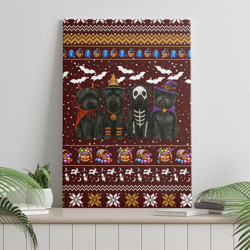 Affenpinscher Dog Halloween Christmas Canvas Wall Art Xmas Holiday Patterns - Wonder Print Shop
