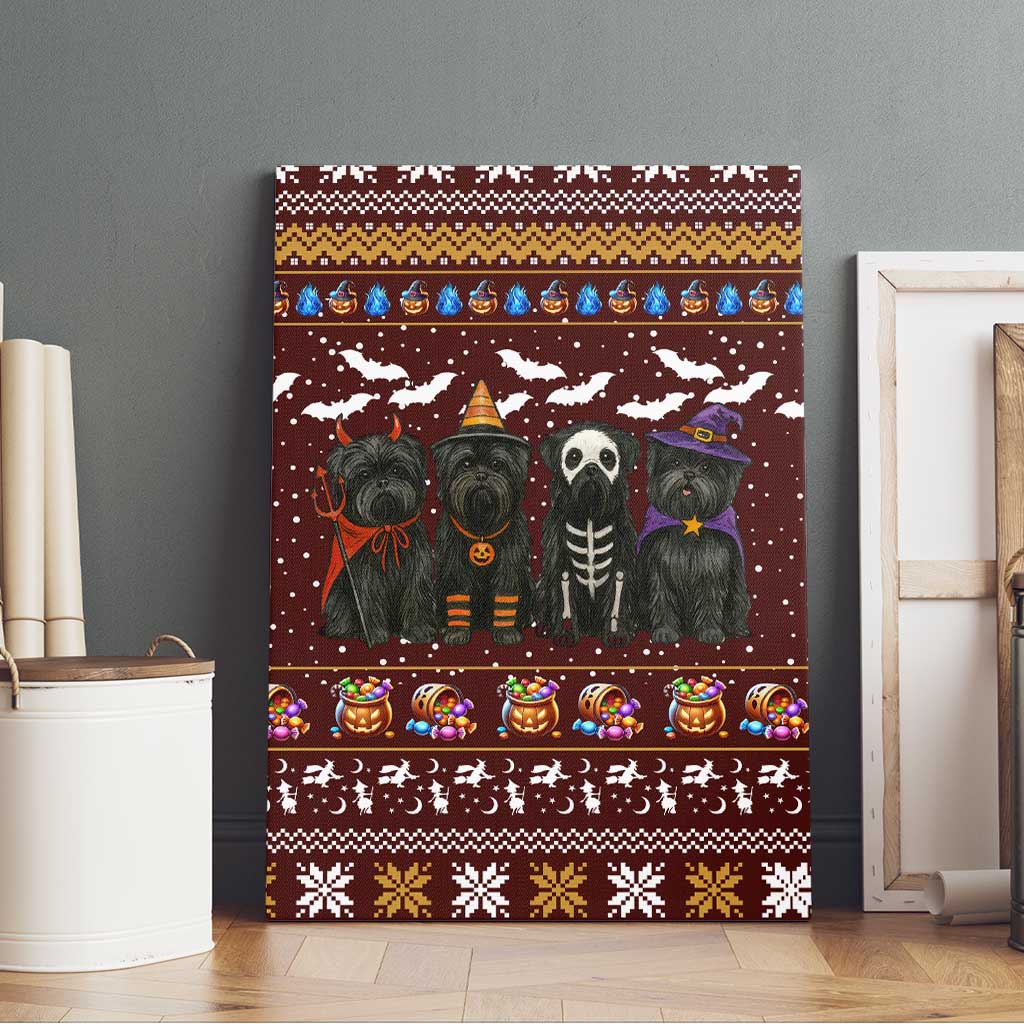 Affenpinscher Dog Halloween Christmas Canvas Wall Art Xmas Holiday Patterns - Wonder Print Shop