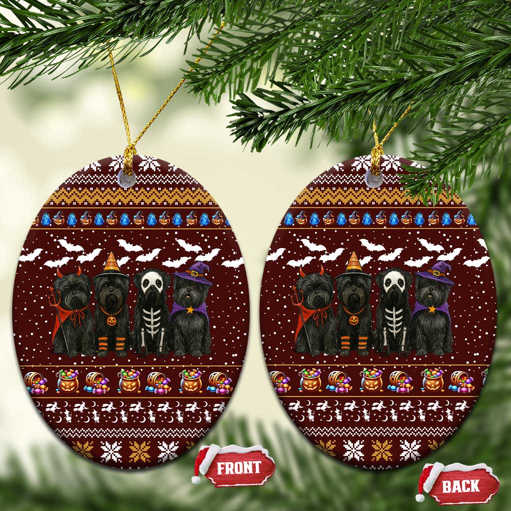 Affenpinscher Dog Halloween Christmas Ceramic Ornament Xmas Holiday Patterns - Wonder Print Shop