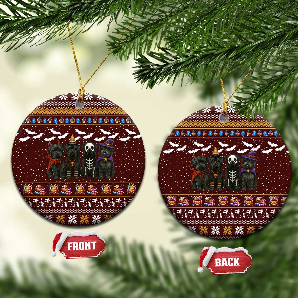 Affenpinscher Dog Halloween Christmas Ceramic Ornament Xmas Holiday Patterns - Wonder Print Shop