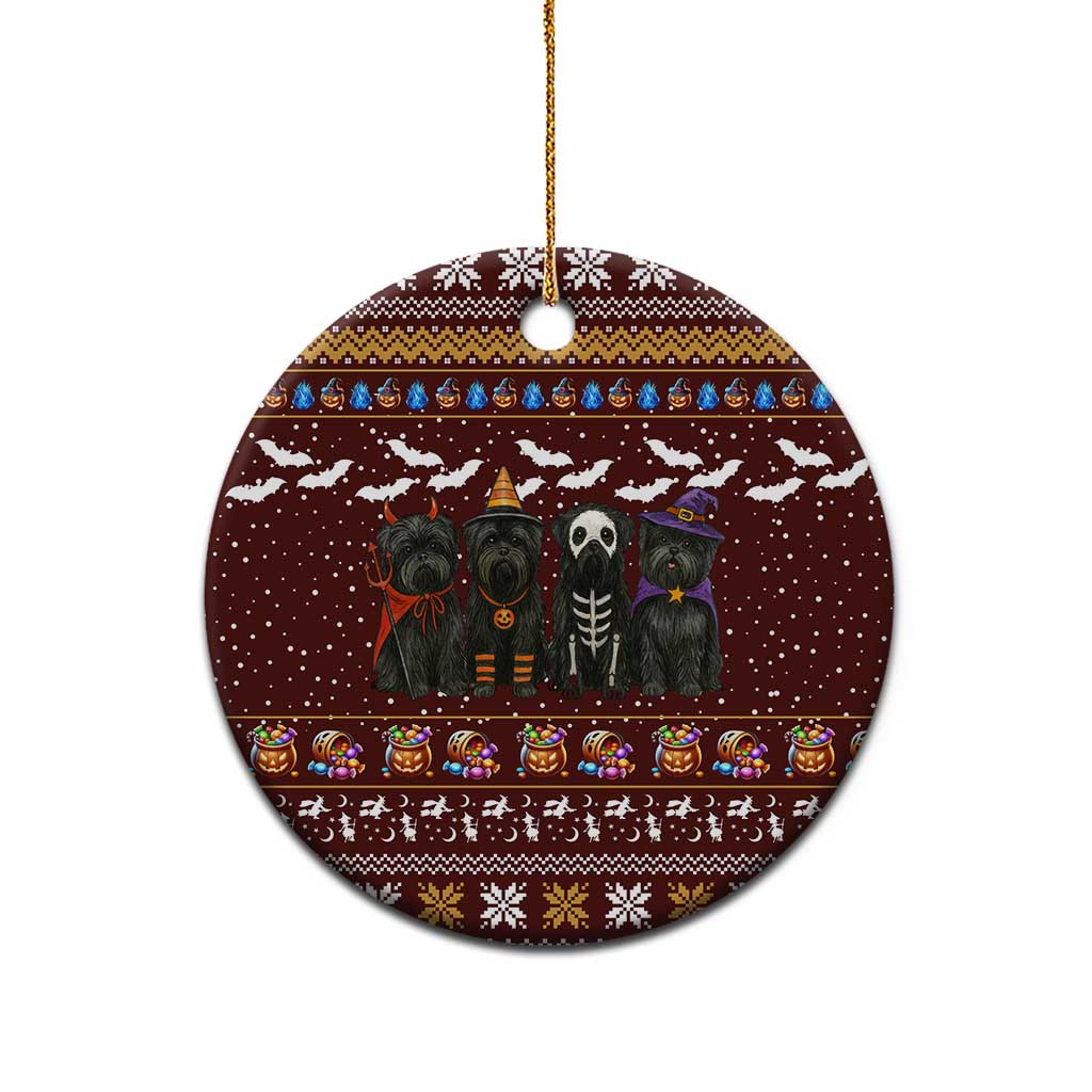 Affenpinscher Dog Halloween Christmas Ceramic Ornament Xmas Holiday Patterns - Wonder Print Shop